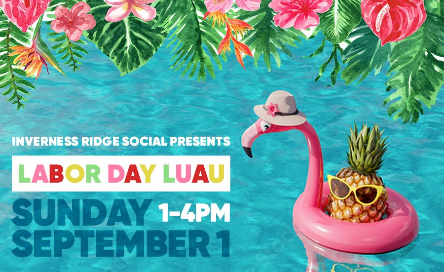 Event graphic for Labor Day Luau at the Pool